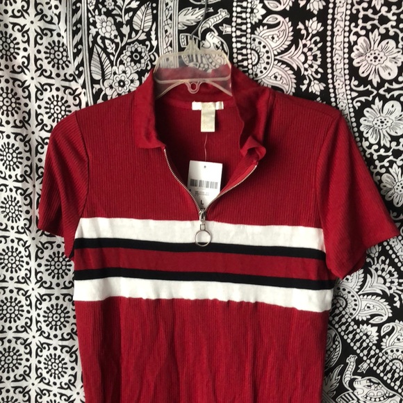 FOREVER 21 RED SHIRT DRESS - Picture 3 of 5
